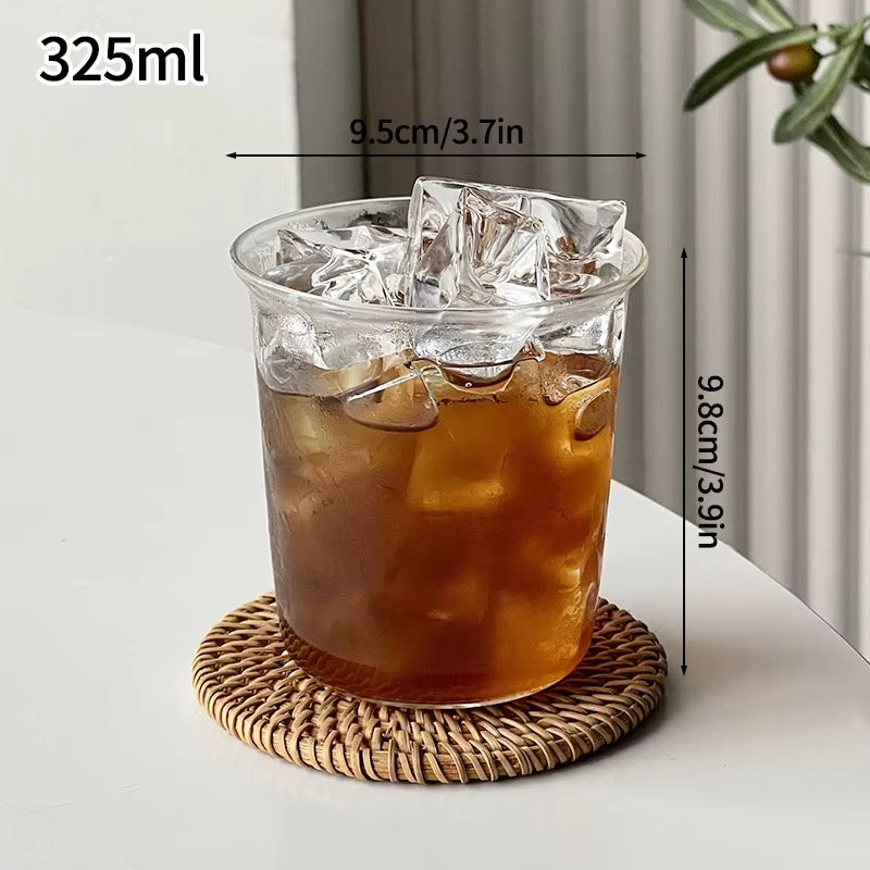 Elegant Glass Drinkware for Cold Beverages - Latte Cups, Iced Water Bottles, and Wine Cocktail Glasses