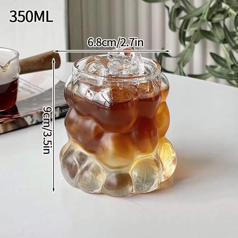 Elegant Glass Drinkware for Cold Beverages - Latte Cups, Iced Water Bottles, and Wine Cocktail Glasses