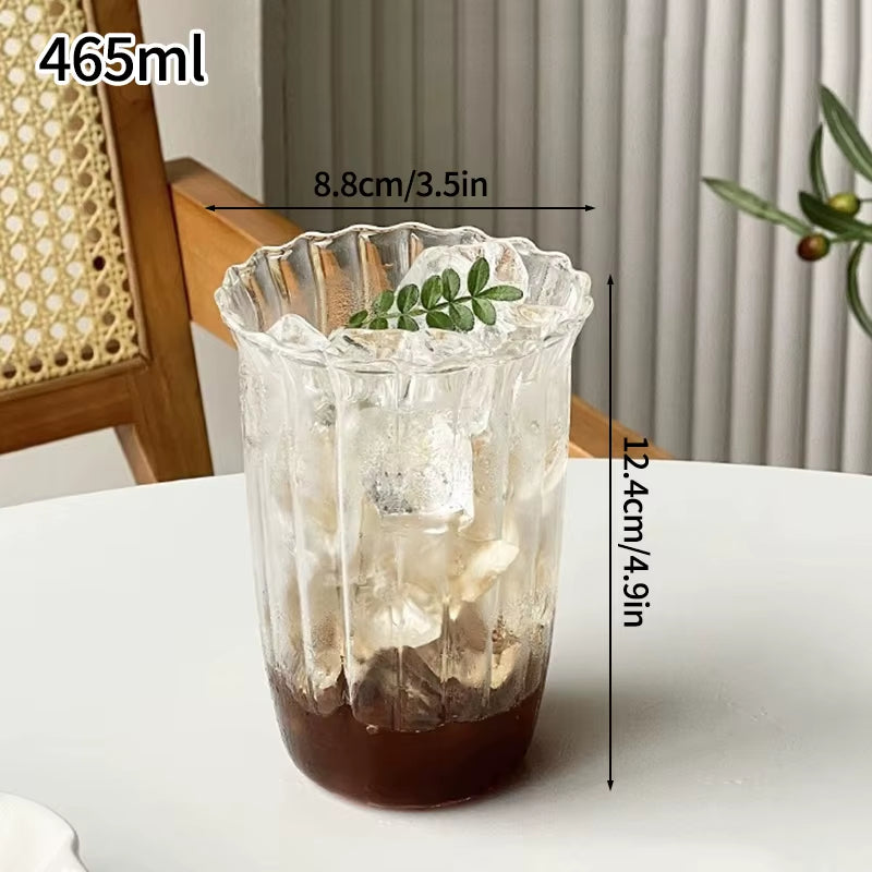 Elegant Glass Drinkware for Cold Beverages - Latte Cups, Iced Water Bottles, and Wine Cocktail Glasses