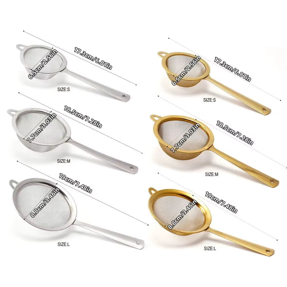 New Stainless Steel Matcha Sifter Very Fine Mesh Easy to Clean Fine Mesh Strainer Rust-Proof Small Food Sifters for Kitchen