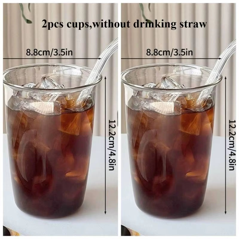 Elegant Glass Drinkware for Cold Beverages - Latte Cups, Iced Water Bottles, and Wine Cocktail Glasses