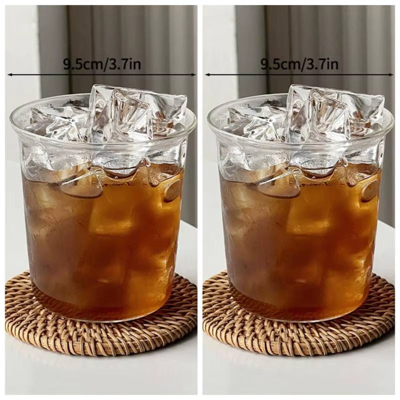 Elegant Glass Drinkware for Cold Beverages - Latte Cups, Iced Water Bottles, and Wine Cocktail Glasses