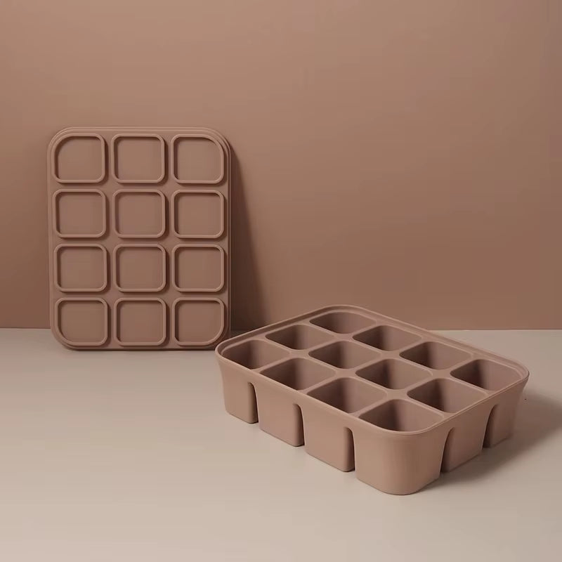 12 Grid Ice Cube Mold Silicone Ice Cube Tray Square Tray Mould Easy Release Silicone Ice Cube Forms Bar Kitchen Accessories