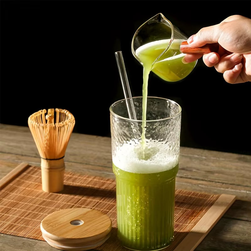  Ribbed Glassware Glass Cup 500Ml with Lid and Straw Drinking Glasses Cocktail Beer Iced Coffee Mug Juice Tea Cup Water Cups